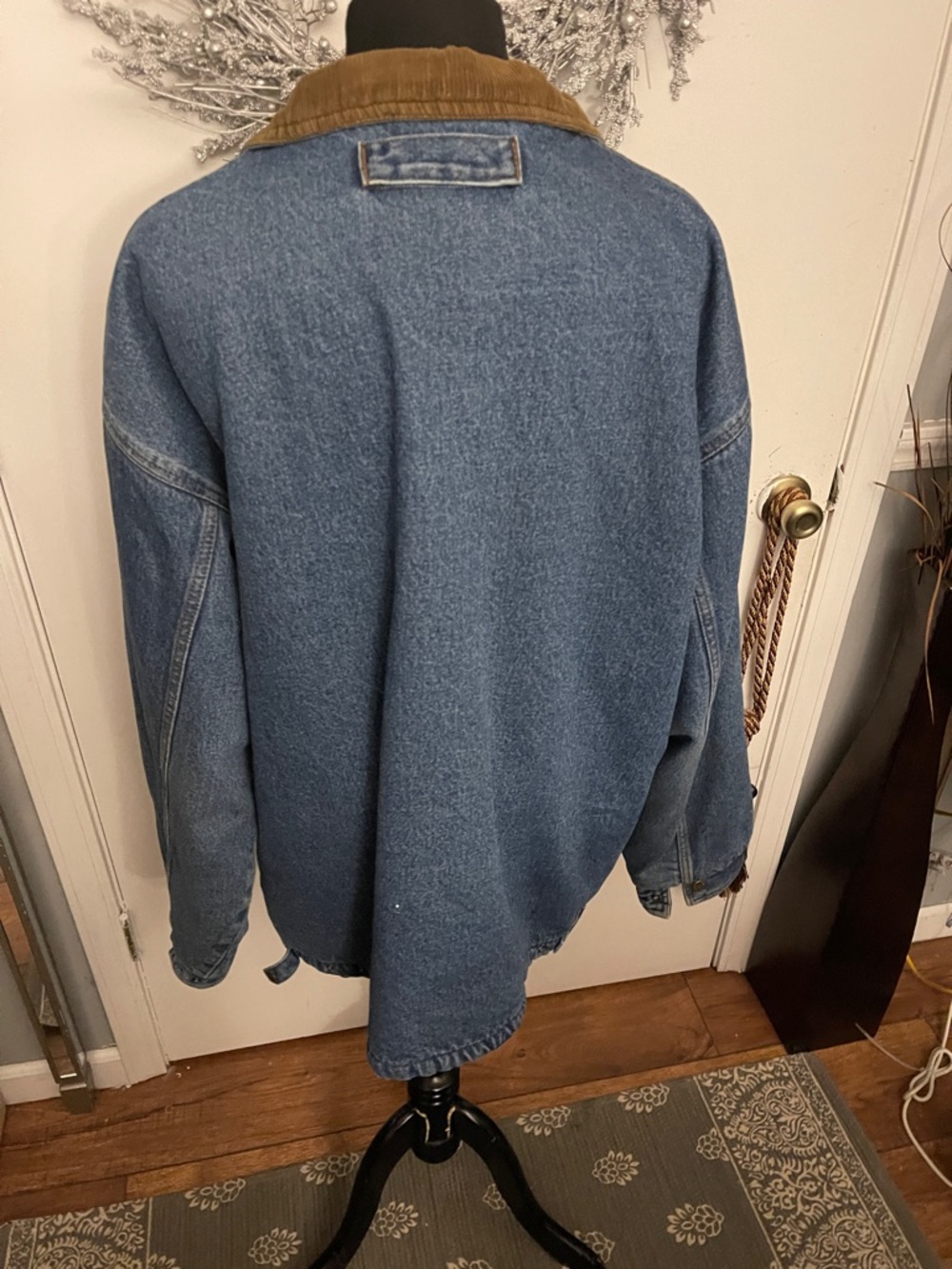 Wrangler Blue Denim Jacket with Brown Corduroy Collar - Picture 4 of 6